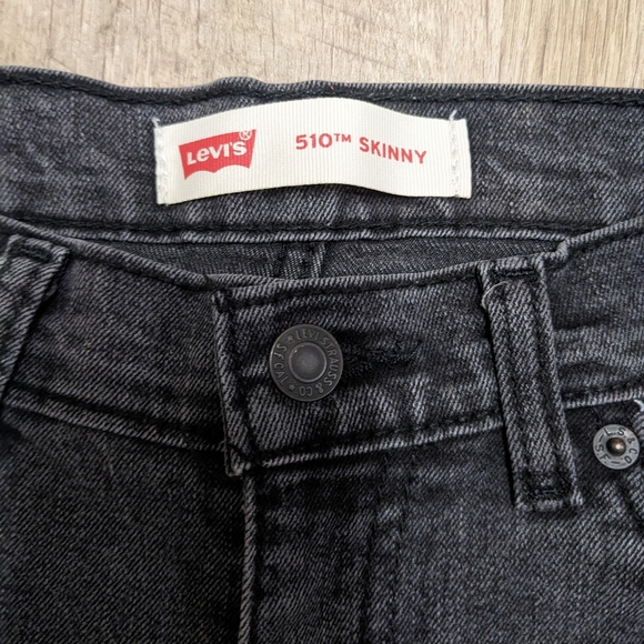 Levi's Black 510 Skinny Jeans Size 14R 27X27 - Picture 7 of 10